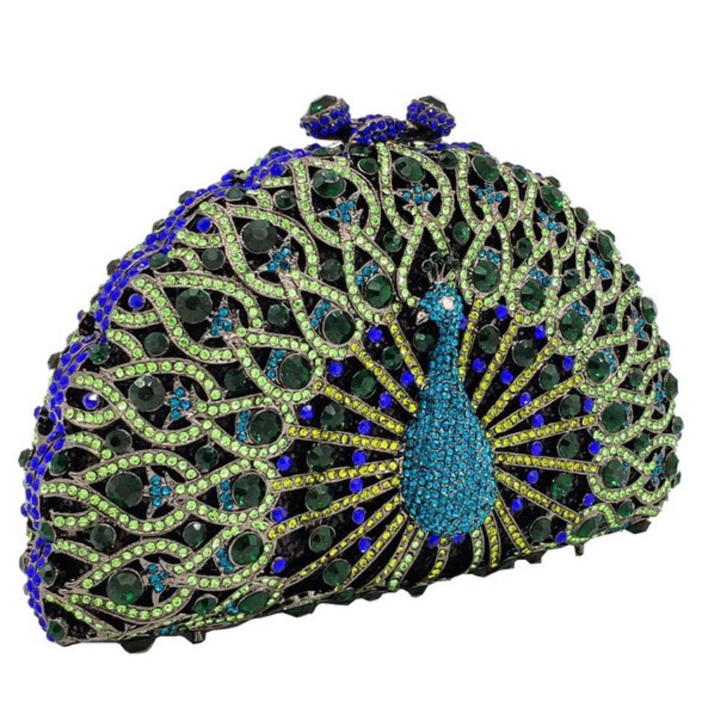 Elegant Peacock Crystal Shoulder Bag - Picture 4 of 6